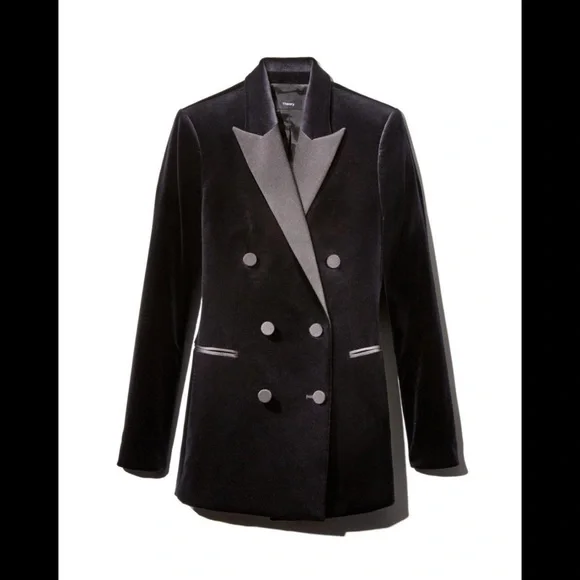 NWOT Theory Velvet Tuxedo Blazer - Picture 7 of 11